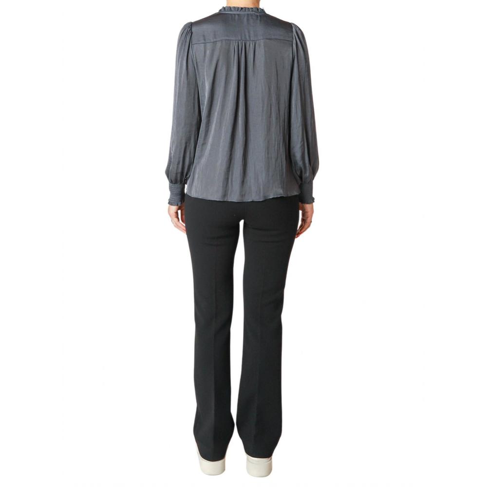 NEW DEX pintuck blouse in coal - Picture 3 of 3